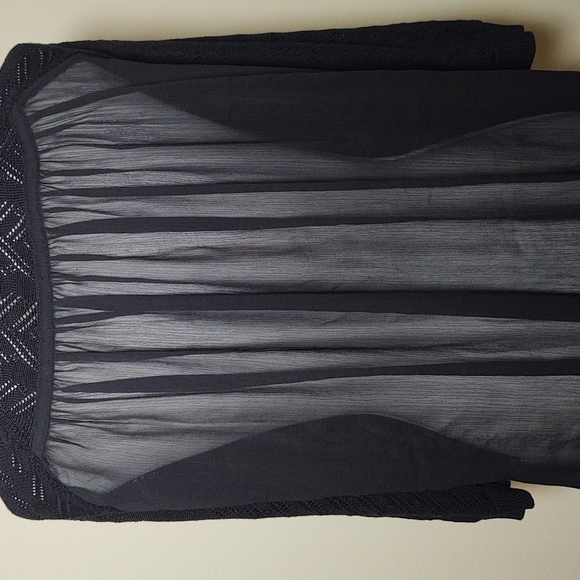 Madison Women's Black Cardigan with Sheer Back - Picture 8 of 8